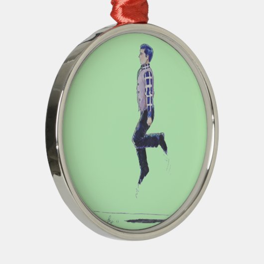 Irish Jig Folk Dansans Man kerstboomversiering Metalen Ornament (Rechts)