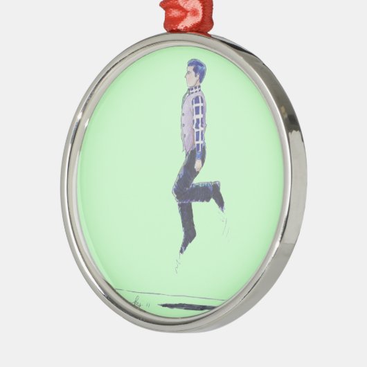 Irish Jig Folk Dansans Man kerstboomversiering Metalen Ornament (Links)
