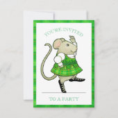 IRISH JIG MOUSE 3.5x5 Feestuitnodiging Bedankkaart (Voorkant)