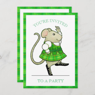 IRISH JIG MOUSE 4.5x6.25 Party Uitnodiging