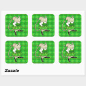 IRISH JIG MOUSE Grote Vierkante Stickers (Vel)