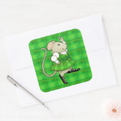 IRISH JIG MOUSE Grote Vierkante Stickers (Envelop)