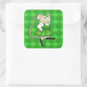 IRISH JIG MOUSE Grote Vierkante Stickers (Tas)