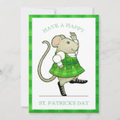 IRISH JIG MOUSE St. Patrick's Day 5x7 Flat Kaart (Voorkant)