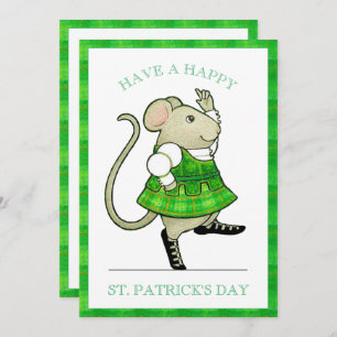 IRISH JIG MOUSE St. Patrick's Day 5x7 Flat Kaart