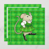 IRISH JIG MOUSE St. Patricks Day Carte Carré à pla (Devant / Derrière)
