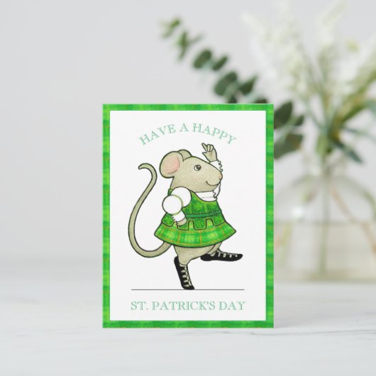 IRISH JIG MOUSE St. Patrick's Day Carte postale (Debout devant)