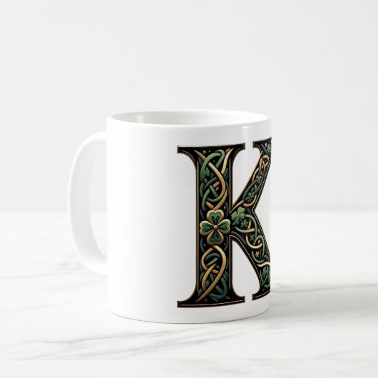 Irish K Monogram Coffee Mug (Devant gauche)