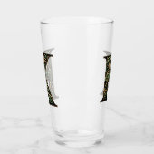 Irish "K" Monogram Pint Glass Glas (Links)
