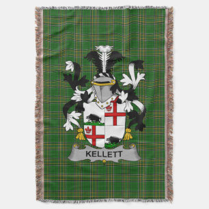 Irish Kellett Coat of Arms Family Crest Ireland Deken