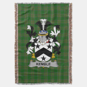 Irish Kemble Coat of Arms Family Crest Ireland Deken