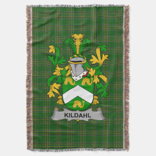 Irish Kildahl Coat of Arms Family Crest Ireland Deken