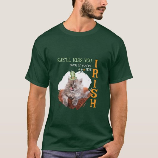Irish Kiss Cat T-shirt (Voorkant)