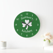 Irish Kitchen Decor Personalized Clock Shamrock Grote Klok (Huis)