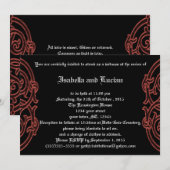 Irish Knots avec poésie Goth Wedding Invitations (Devant / Derrière)