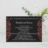 Irish Knots with Poetry Gothic Wedding Invitting Kaart (Staand voorkant)