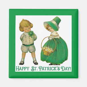 Irish Lad en Lassie 2 Inch Square Magnet Magneet