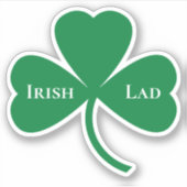 Irish Lad over Green Shamrock Sticker (Voorkant)