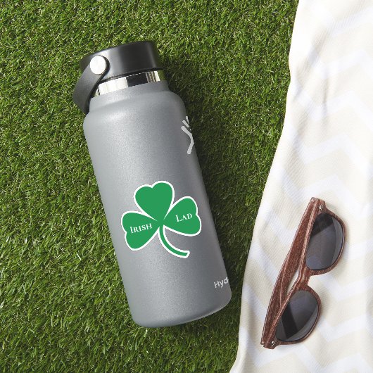 Irish Lad over Green Shamrock Sticker (HydroFlask Insitu)