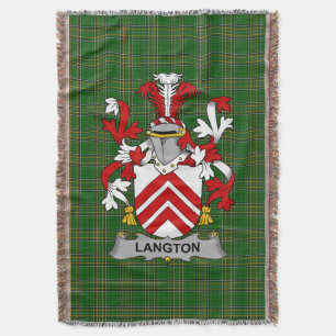 Irish Langton Coat of Arms Family Crest Ireland Deken