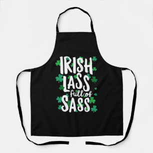 Irish Lass Full of Sass Sass St Patricks Day Schort