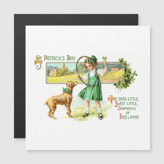 Irish Lass, Shamrocks en Dog (Voorkant / Achterkant)