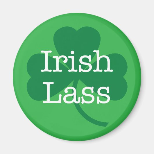 Irish Lass, St. Patrick's Day Shamrock Magnet Magneet (Voorkant)