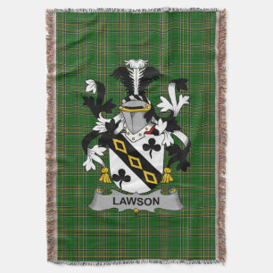 Irish Lawson Coat of Arms Family Crest Ireland Deken