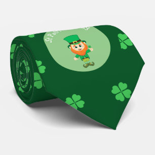 Irish Leprechaun & 4 Leaf Clover St Patrick's Day Stropdas