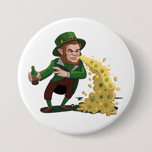 Irish Leprechaun Gooien Lucky Cookies Grappig Ronde Button 7,6 Cm (Voorkant)