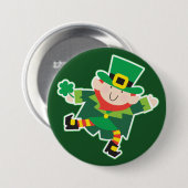 Irish Leprechaun Jig Ronde Button 7,6 Cm (Voorkant /achterkant)