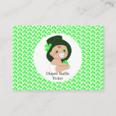 Irish Leprechaun Lucky Shamrock Diaper Raffle Informatiekaartje (Achterkant)
