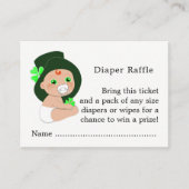 Irish Leprechaun Lucky Shamrock Diaper Raffle Informatiekaartje (Voorkant)