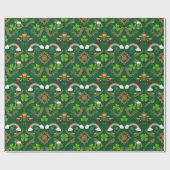 Irish Leprechaun Rainbow Green Celtic Pattern Cadeaupapier (Vlak)