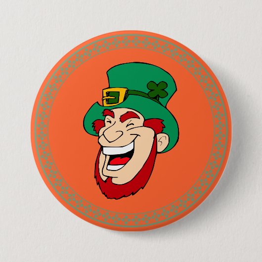 Irish Leprechaun Ronde Button 7,6 Cm (Voorkant)