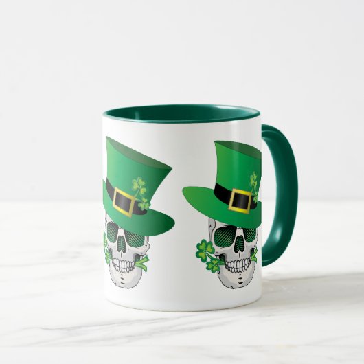 Irish Leprechaun Skull Mok (Voorkant rechts)