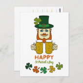 Irish Leprechaun, St Patrick's Day Briefkaart (Voorkant / Achterkant)