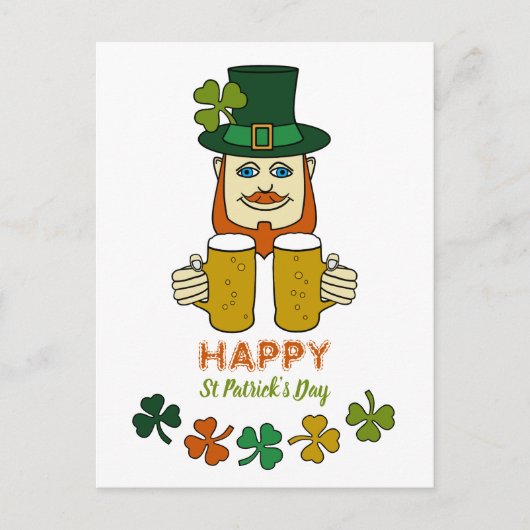 Irish Leprechaun, St Patrick's Day Briefkaart (Voorkant)