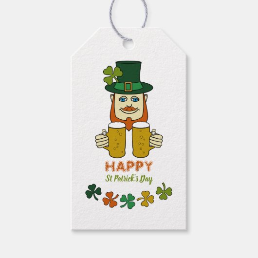 Irish Leprechaun, St Patrick's Day Cadeaulabel (Voorkant)