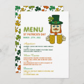 Irish Leprechaun, St Patrick's Day Menu Kaart (Voorkant / Achterkant)