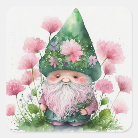 Irish Leprechaun Vierkante Sticker (Voorkant)