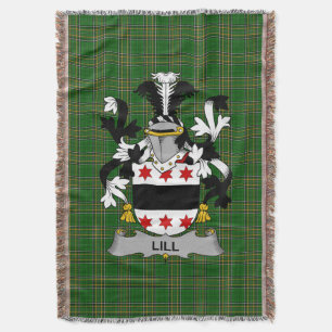 Irish Lill Coat of Arms Family Crest Ireland Deken