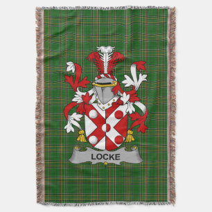 Irish Locke Coat of Arms Family Crest Ireland Deken
