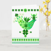 Irish Luck Bird Kaart (Gele Bloem)