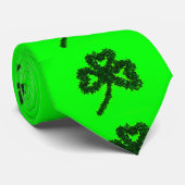 Irish Luck Green Leaf Clover STROPDAS (Opgerold)