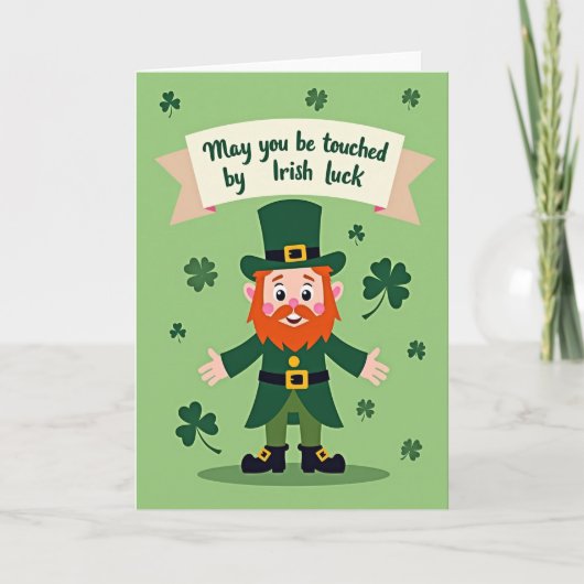 Irish Luck Leprechaun Card Kaart (Voorkant)
