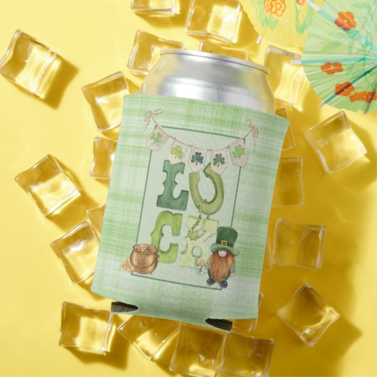 Irish Luck St Patrick's Day Gnome Shamrock Green Blikjeskoeler (Insitu Zomer)