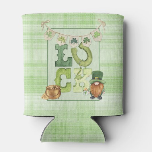 Irish Luck St Patrick's Day Gnome Shamrock Green Blikjeskoeler (Achterkant)