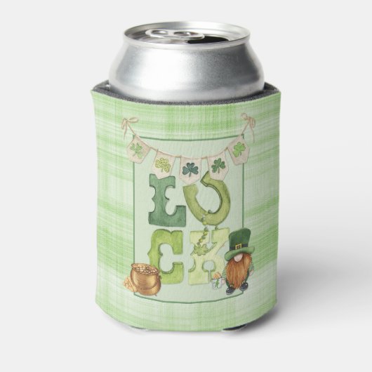 Irish Luck St Patrick's Day Gnome Shamrock Green Blikjeskoeler (Blikje Achterkant)