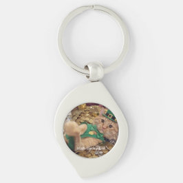Irish Lucky Cat Photo Humor Metal Keychain